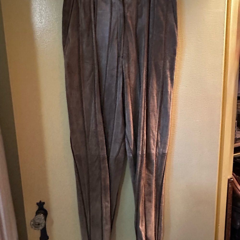 Vintage Mario Valentino Suede Pants | 80s Italian High-Waisted Pleated Trousers